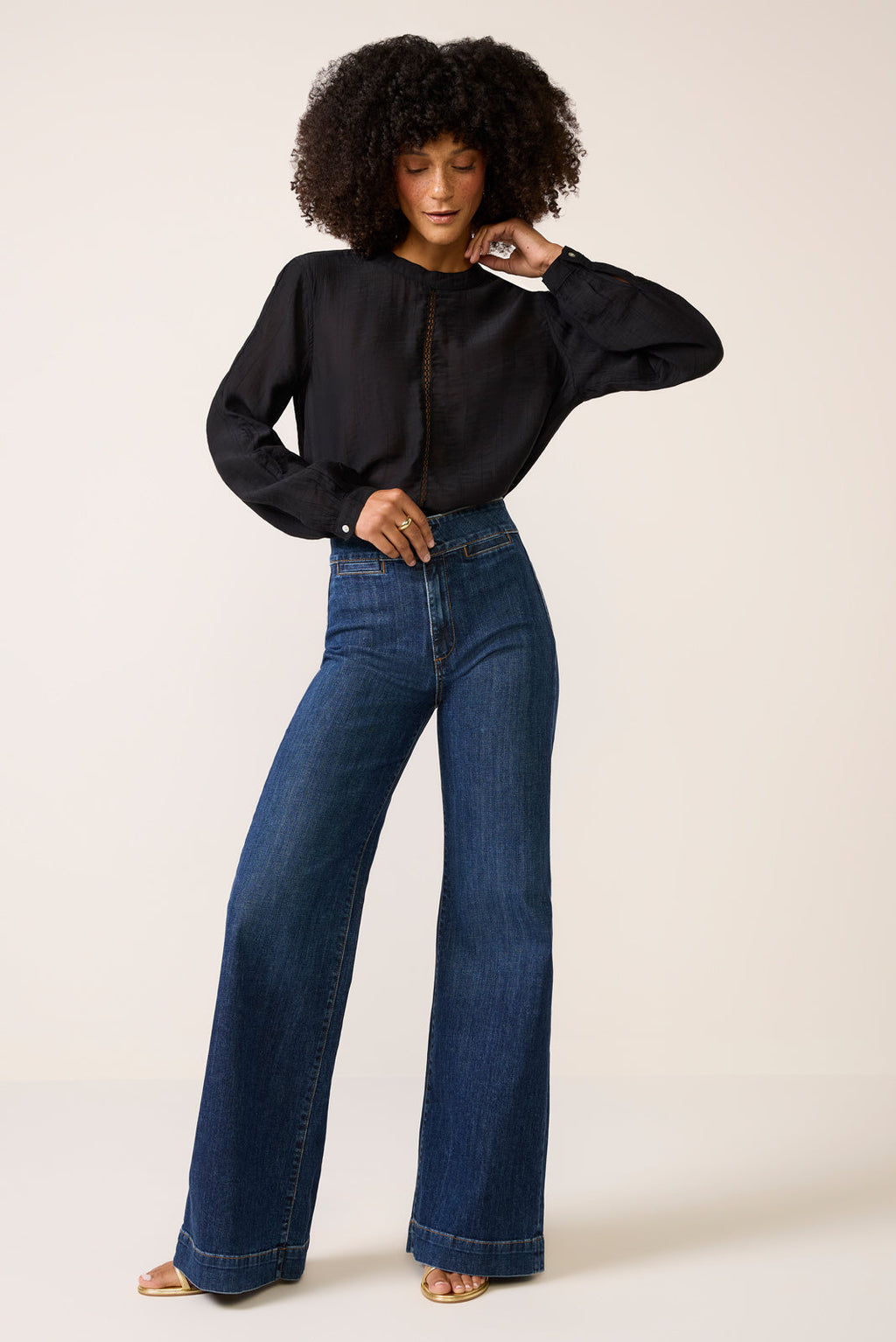 Women's Ladder Lace Trim Blouse