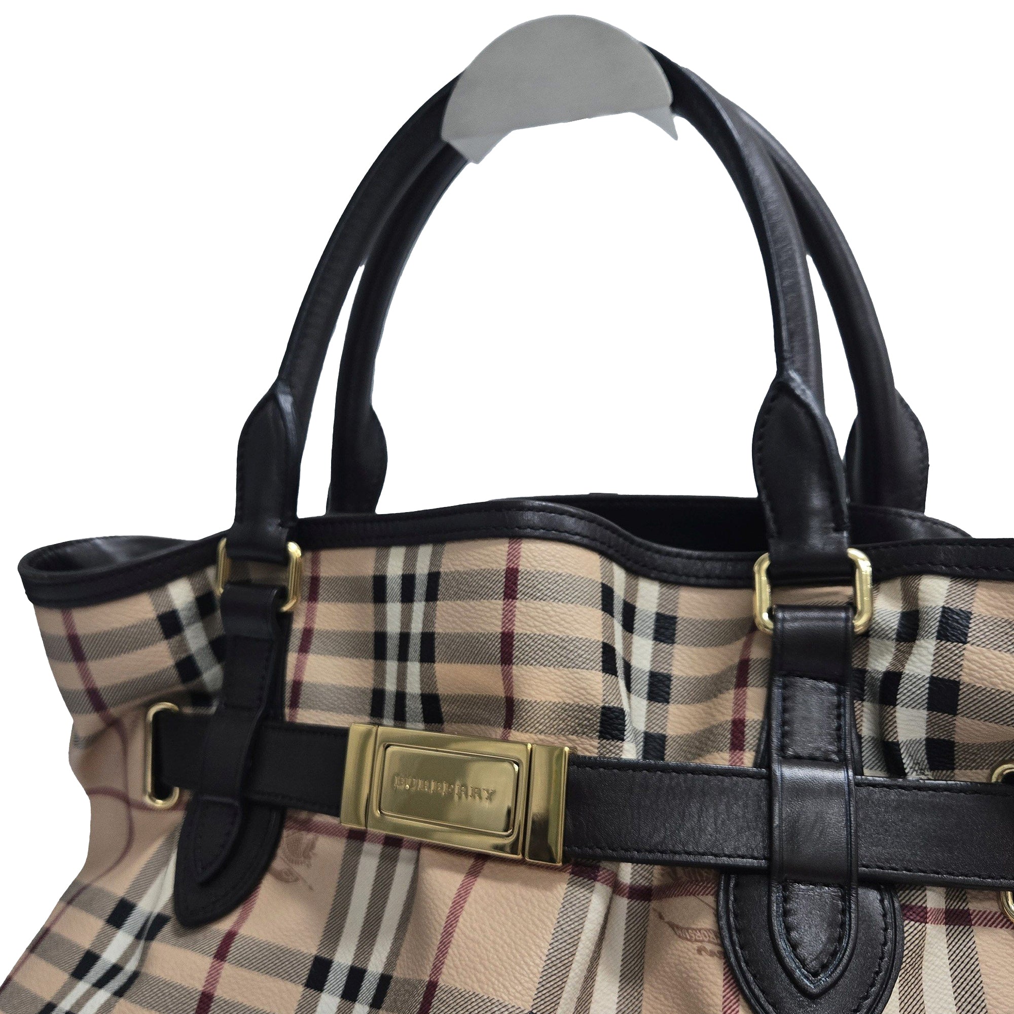 Golderton Haymarket Check Brown Leather Tote Bag