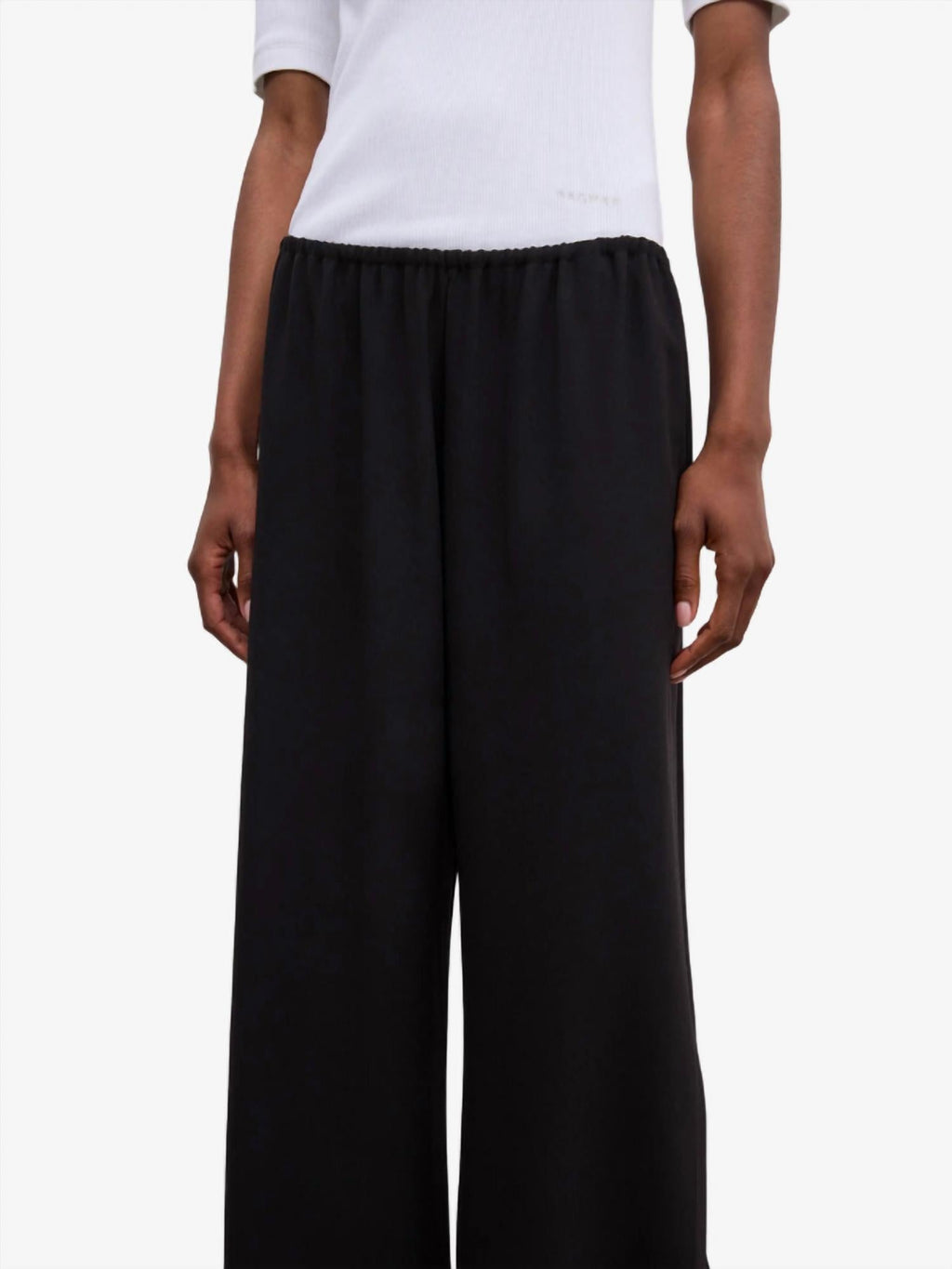 Fluid Crepe Trousers In Black