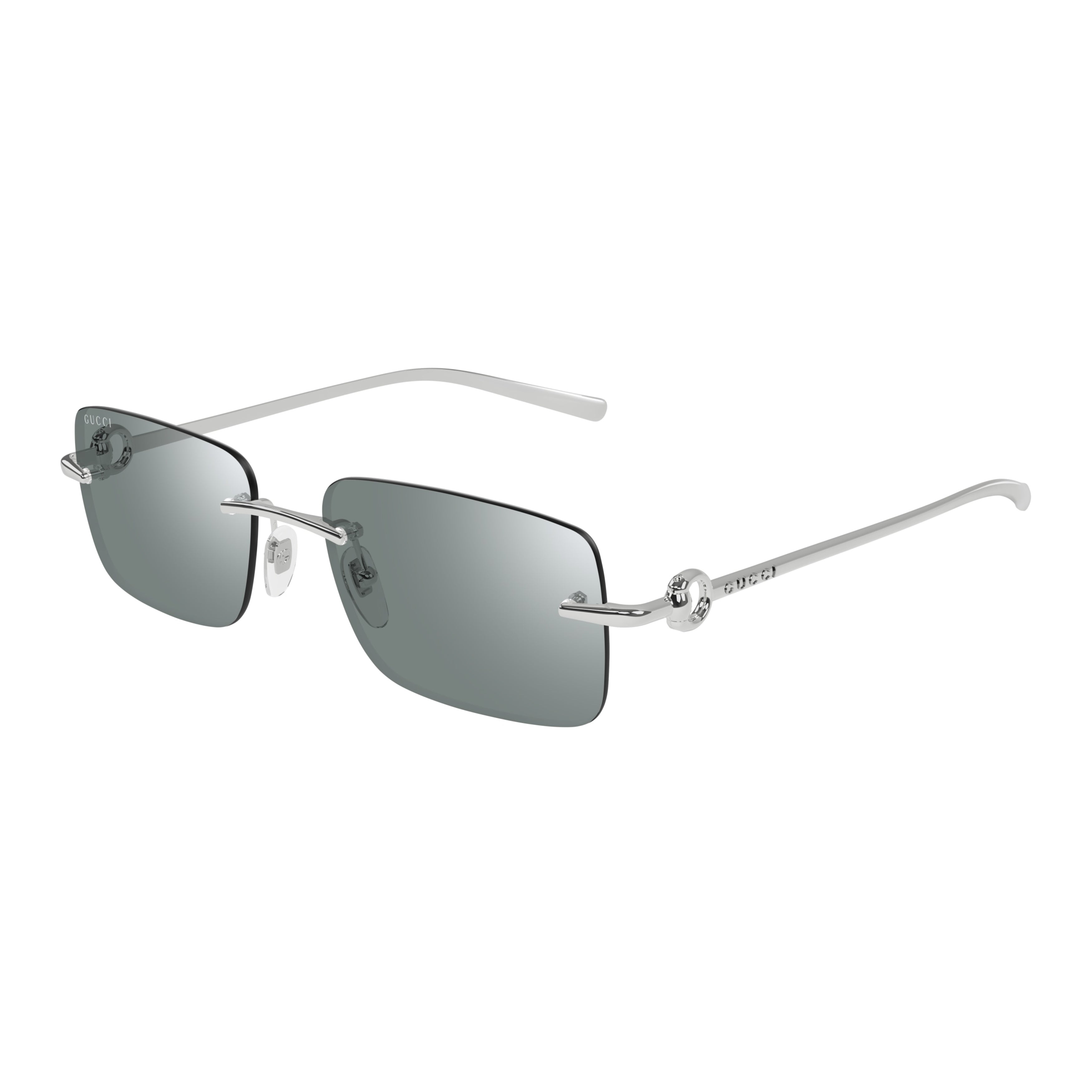 Gg1703S Rimless Sunglasses with Rectangular Grey Lenses