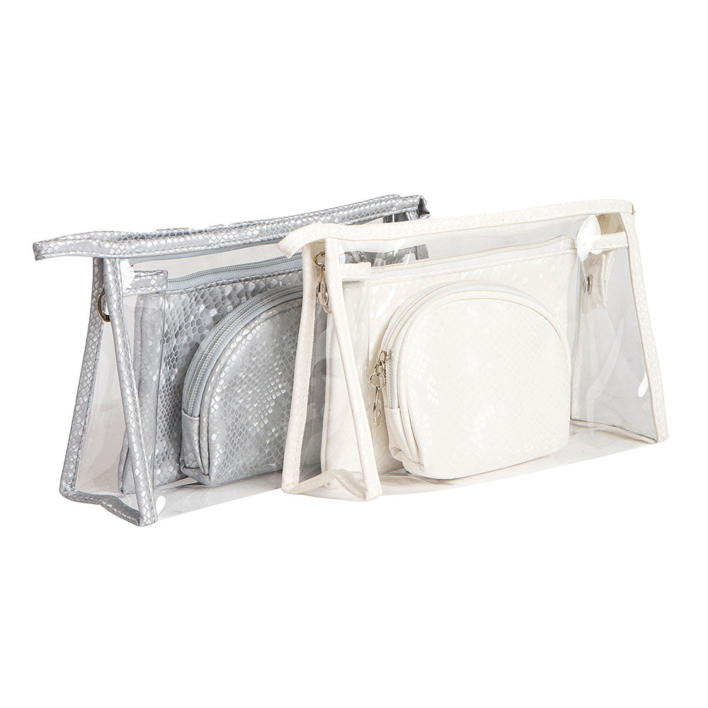3PCS - Clear Travel Cosmetic Pouch Bag Set