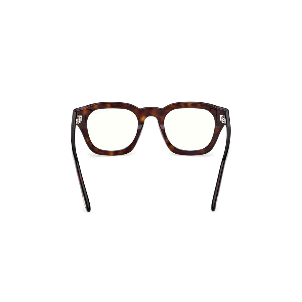 Square Tortoiseshell Acetate Eyeglasses With Silver Accents