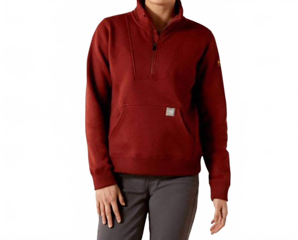 Women's Rebar Traverse Funnel-Neck Sweatshirt In Madder Brown
