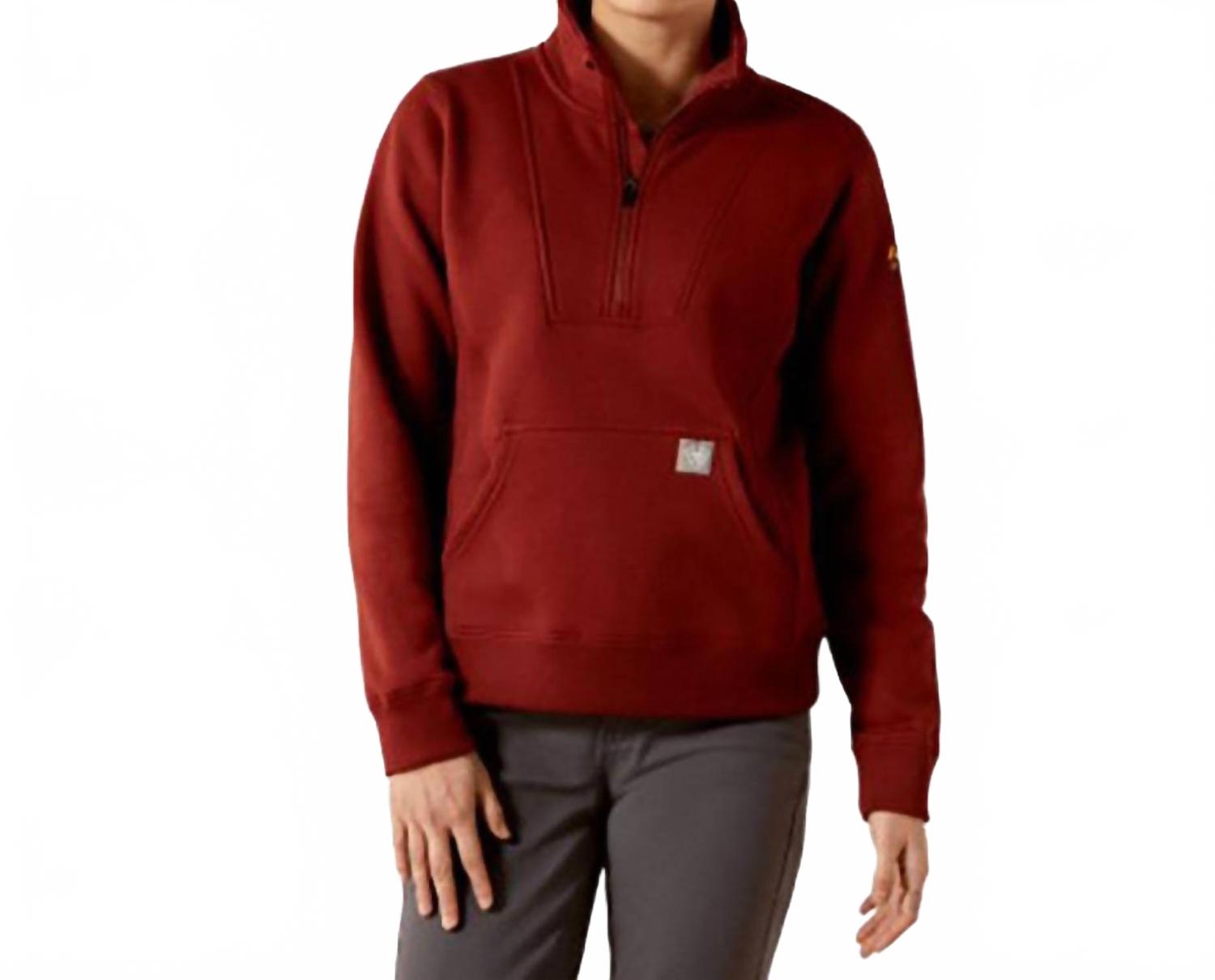 Women's Rebar Traverse Funnel-Neck Sweatshirt In Madder Brown