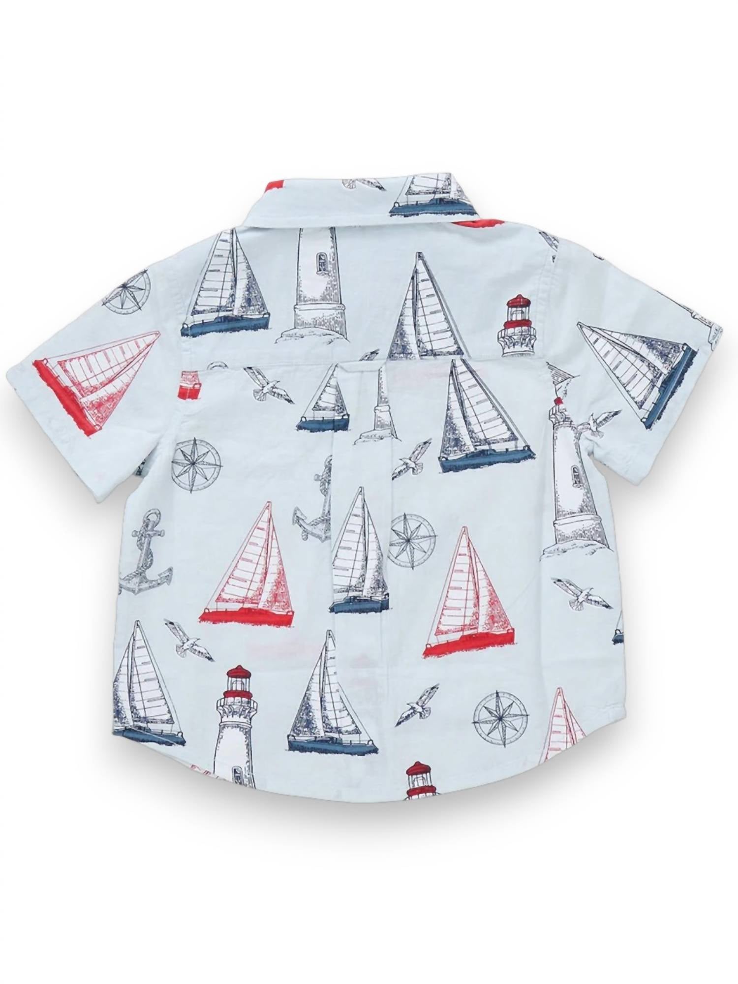 Boys Nautical Adventure Jack Shirt In White