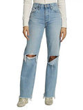 90S High-Rise Loose Straight Jeans In Breezy Indigo