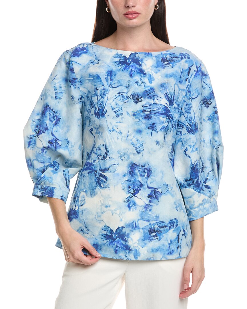 Lafayette 148 New York Balloon Sleeve Silk-Blend Blouse
