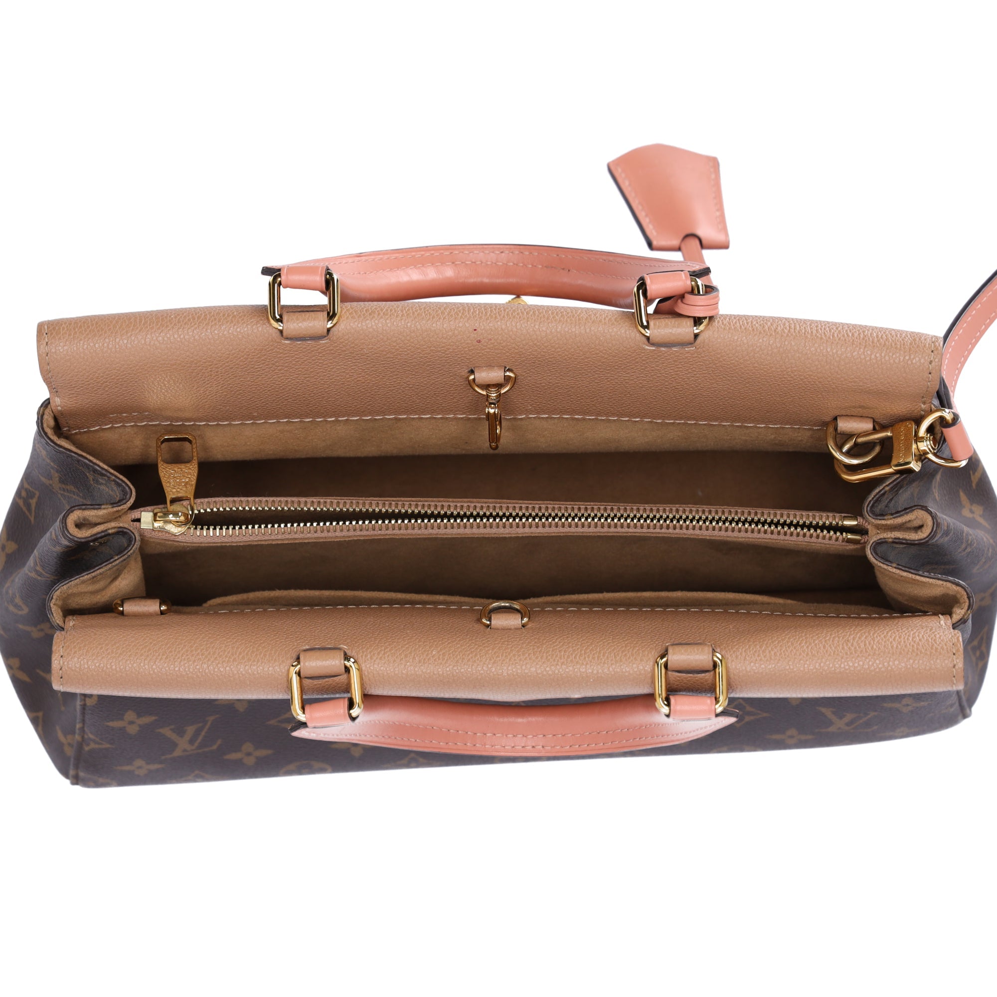 Louis Vuitton Monogram Canvas Venus Satchel Brown Crossbody Tan Pink M53540