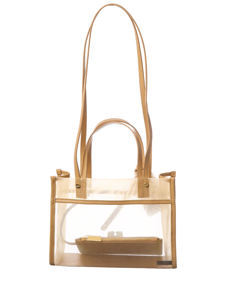 Off-White Boxy Small Mesh & Leather Tote