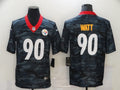 Men's Pittsburgh Steelers T.J. Watt #90 Gray Camouflage Game Jersey1