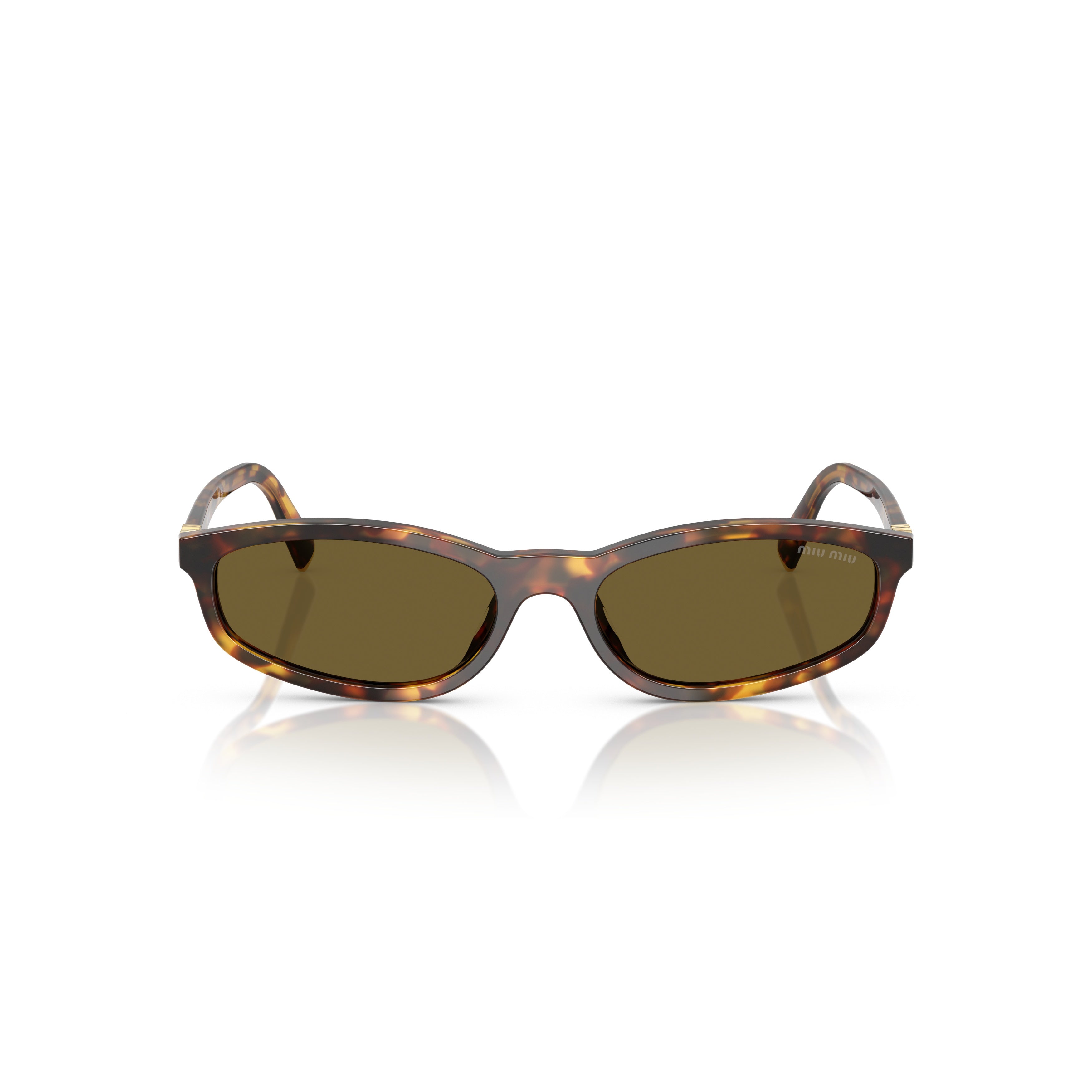 0mu A06s Rectangular Tortoiseshell Sunglasses with Gold Accents