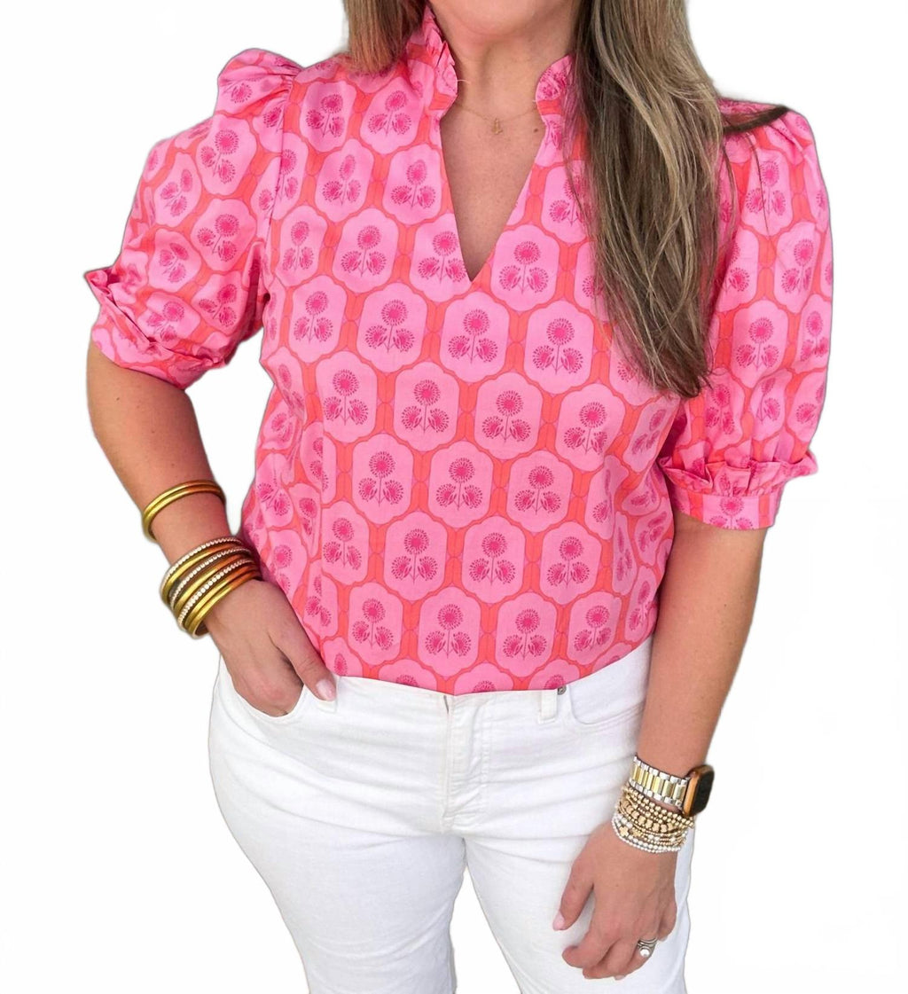 Colette Rosette Charm Top In Pink
