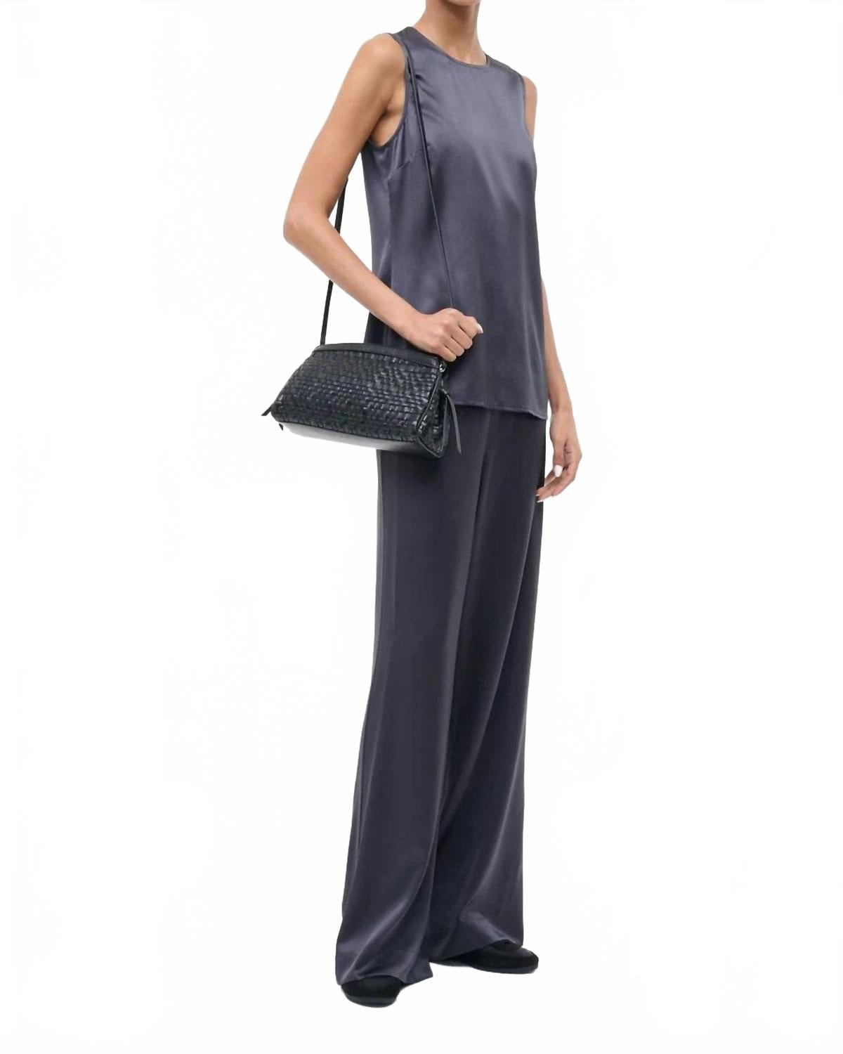 Women's Maude Convertible Clutch In Black Woven Leather