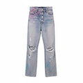 AMIRI PAINT SPLATTERED RIPPED JEANS - SIZE 24