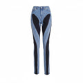 MUGLER CUTOUT DENIM SPIRAL JEANS - SIZE 36