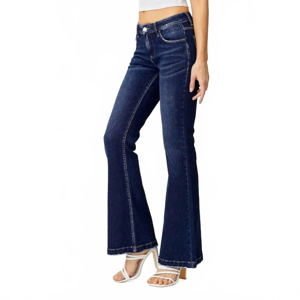 Low Rise Flare Jeans In Dark Wash