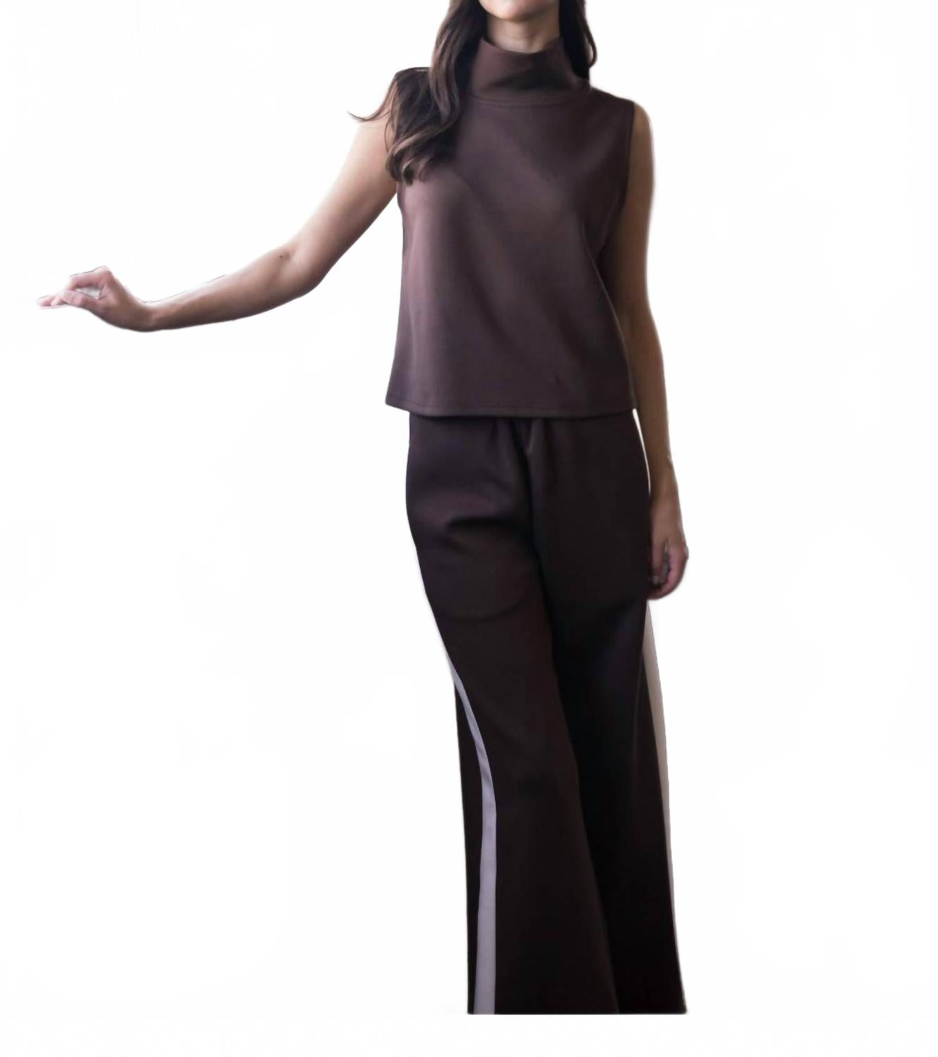 Butter Modal Sleeveless Pant Set In Port