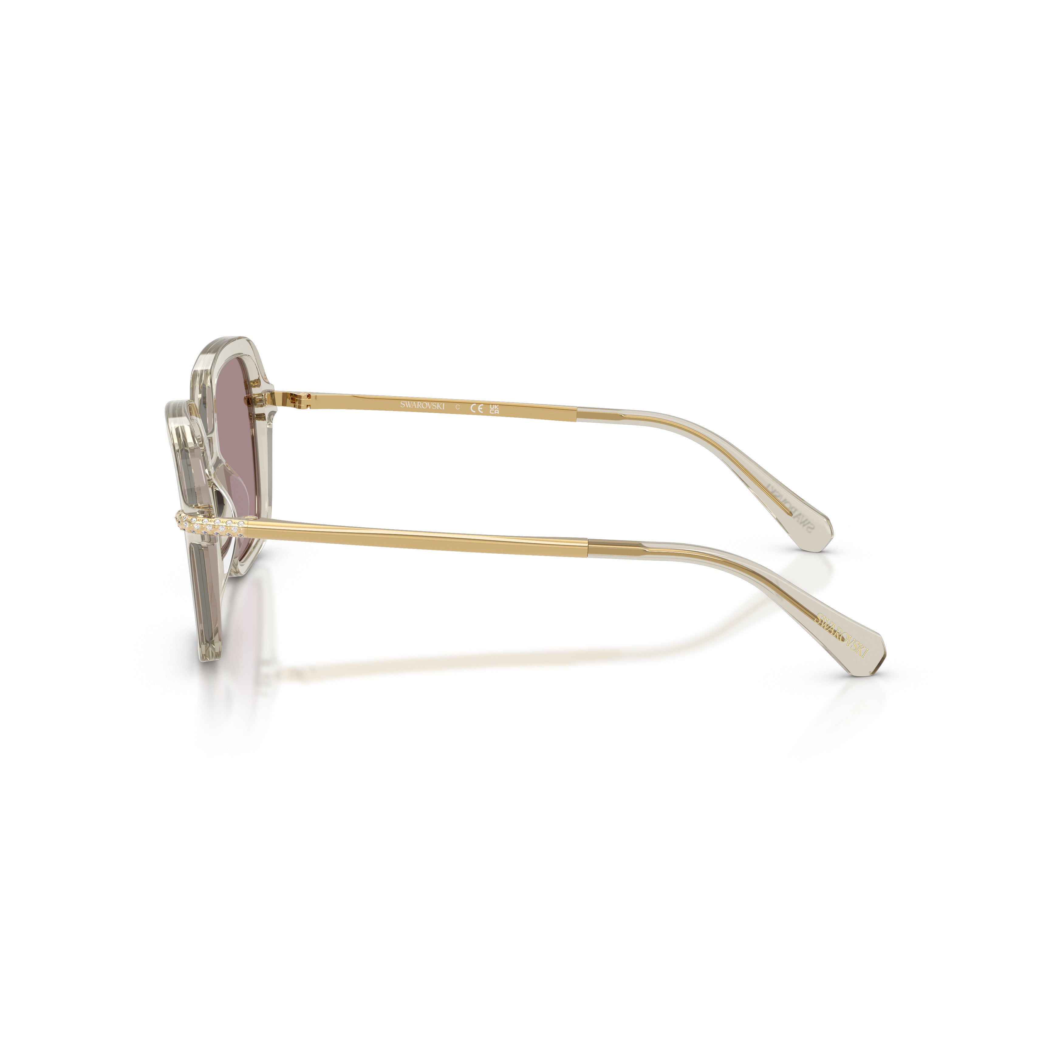 0Sk6040 Square Acetate Sunglasses with Translucent Beige Frame
