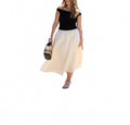 Simone Midi Dress In Black & Ecru