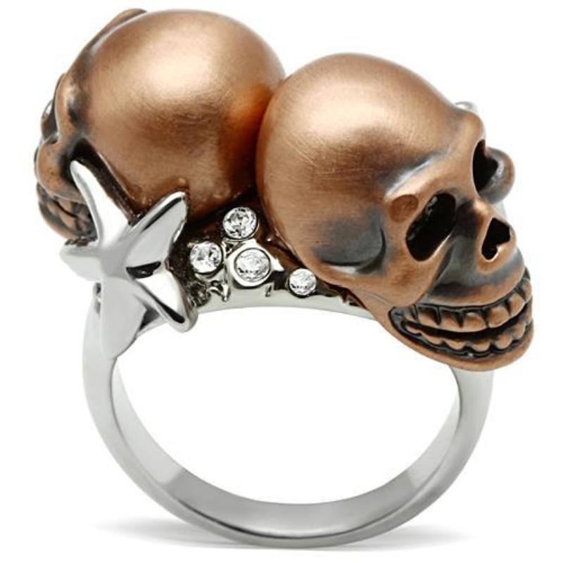 Special Color White Metal Ring with Top Grade Crystal in Clear