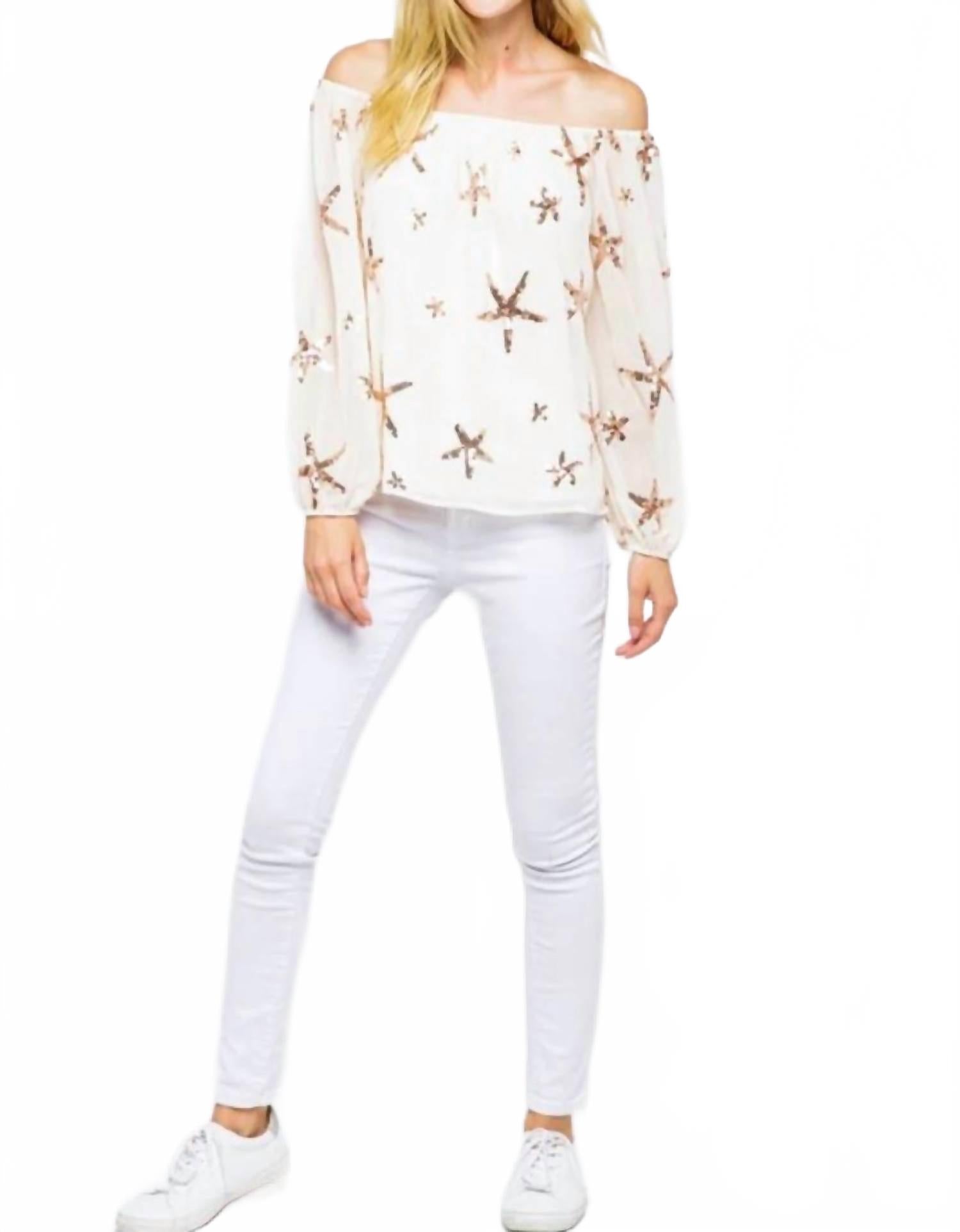 Stargaze Off The Shoulder Top In Ivory