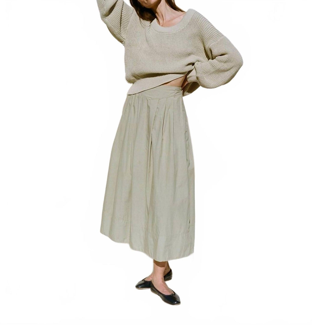 Bower Pleated Skirt In Greige