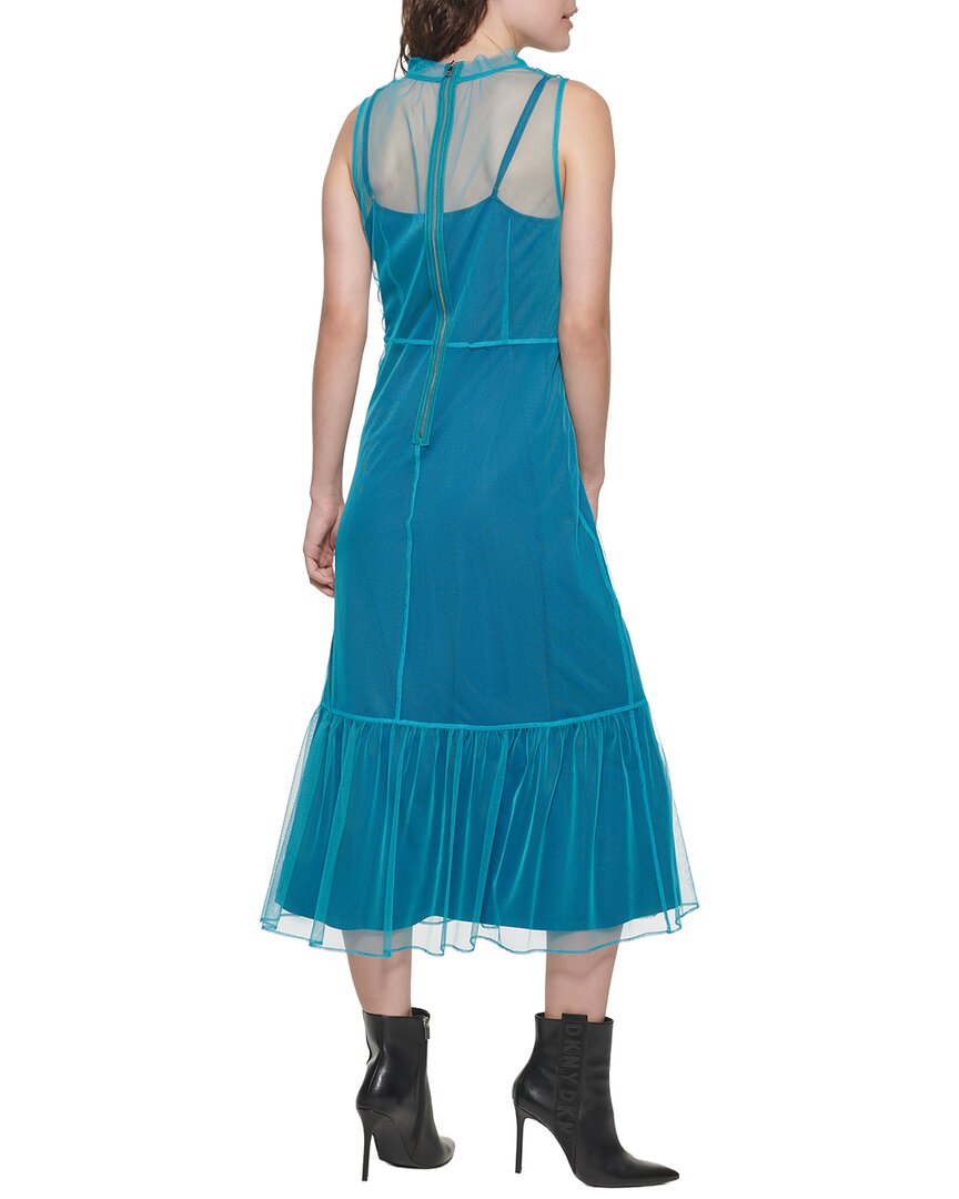 DKNY Tulle Overlay Midi Dress