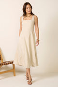 Women's Kaiden Linen Seamed Midi Dress