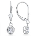 F/VS 1.80Ct Diamond Lab Grown Dangle Lever Back Hoop Earrings 14k White Gold