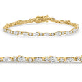 4.10Ct Multi-Stone Diamond 7" Tennis Bracelet 14k Gold Lab Grown