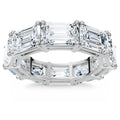 10Ct Emerald Cut Diamond Eternity Ring East West Set 14k White Gold Lab Grown