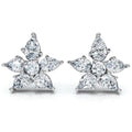 2Ct Pear Shape Cluster Diamond Earrings 14k Gold Lab Grown Women's