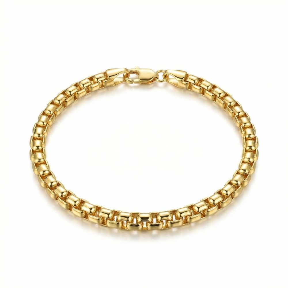 14k Yellow Gold Filled 3.5-mm Round Box Link Chain Bracelet
