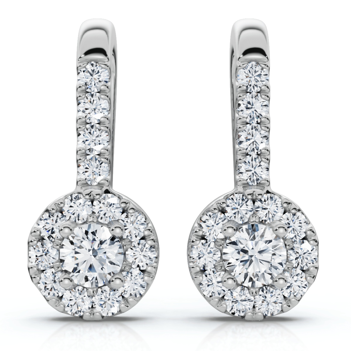 1/4ct Diamond Drop Earrings 14K White Gold