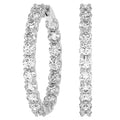 5Ct TW Diamond Inside Outside Hoops Earrings 14k White Gold Lab Growm