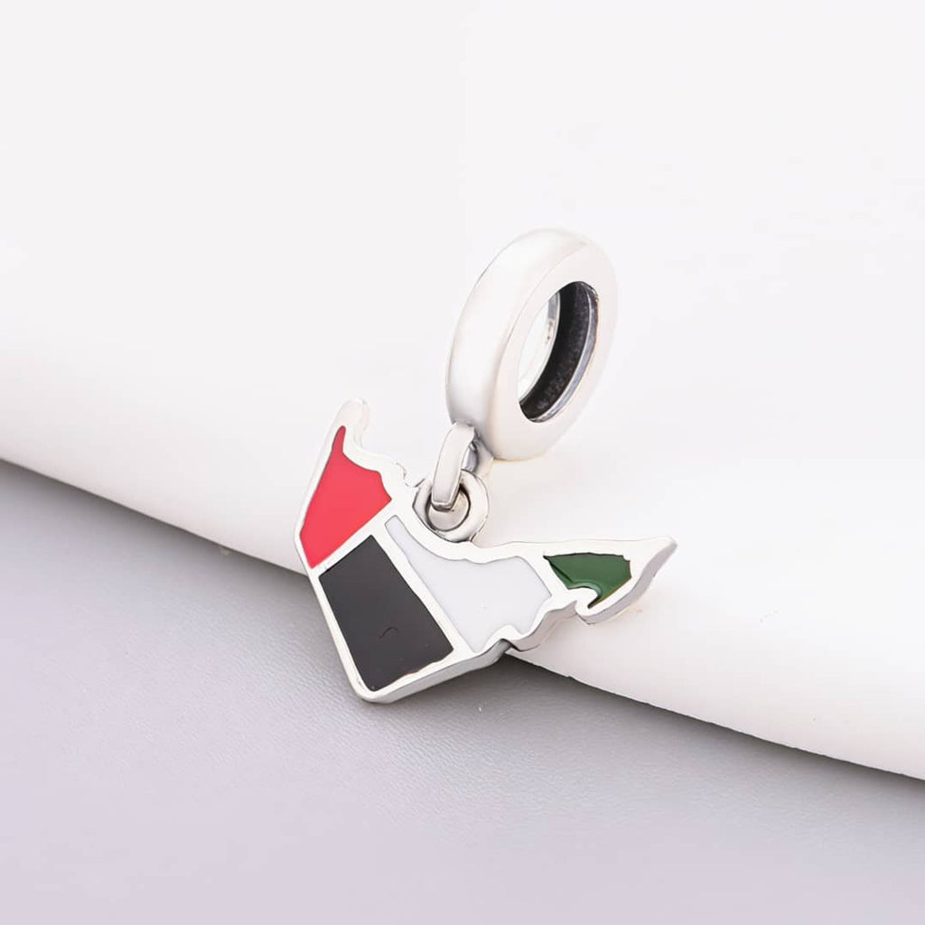 Dubai Map Flag Dangle Charm