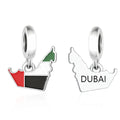 Dubai Map Flag Dangle Charm