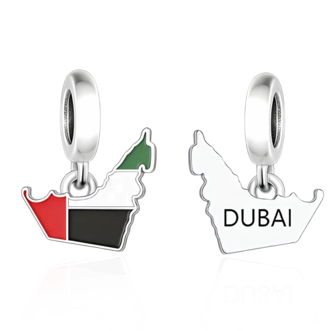 Dubai Map Flag Dangle Charm