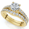 1Ct Jessi Diamond Engagement Wedding Ring Set 14k Gold Lab Grown