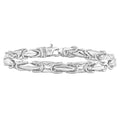 Men's Polished Steel Single Tone Clasp 6.5mm Flexible Link  8.5 " Bracelet