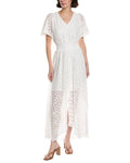 CeCe Smocked Waist Flutter Sleeve Maxi Dress