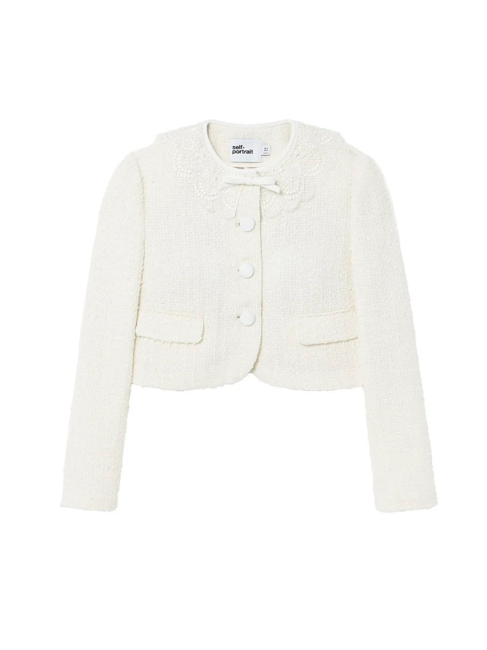 Self-Portrait Women Boucle Lace Collar Jacket