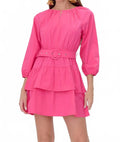 Trina Poplin Mini Dress In Fuchsia