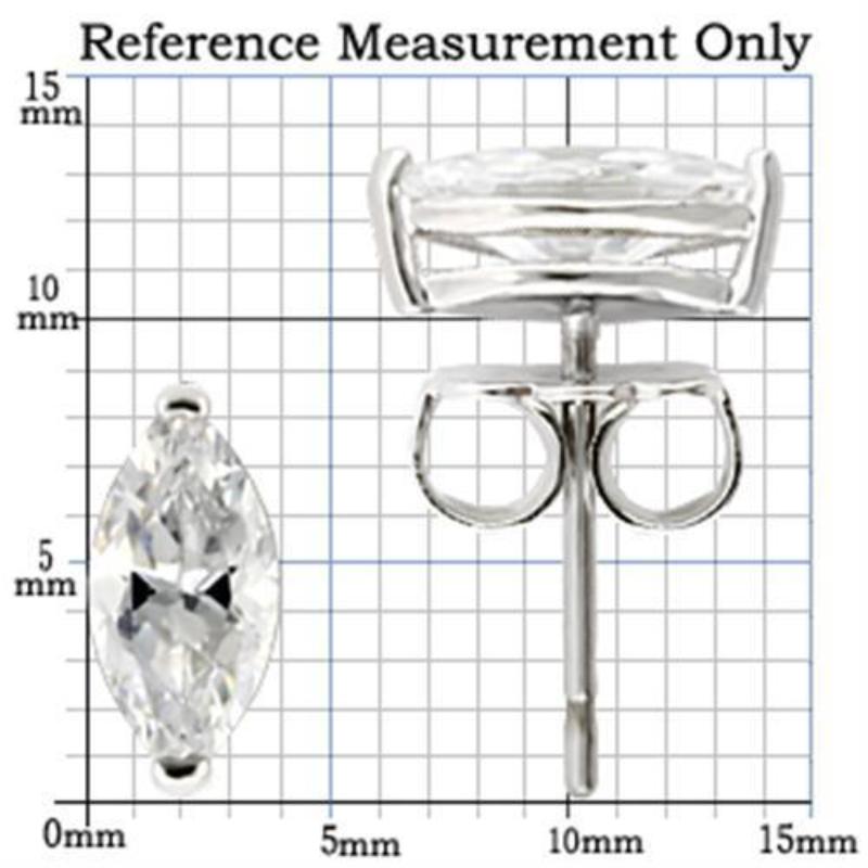 Rhodium 925 Sterling Silver Earrings with AAA Grade CZ in Clear