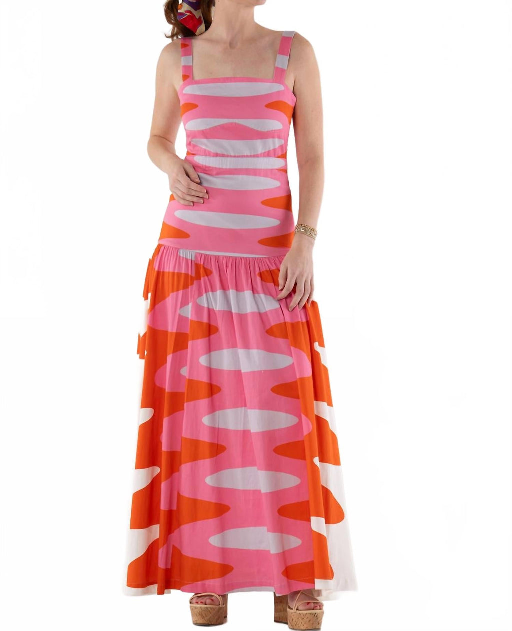 Rosa Cotton Brigitte Dress In Multi