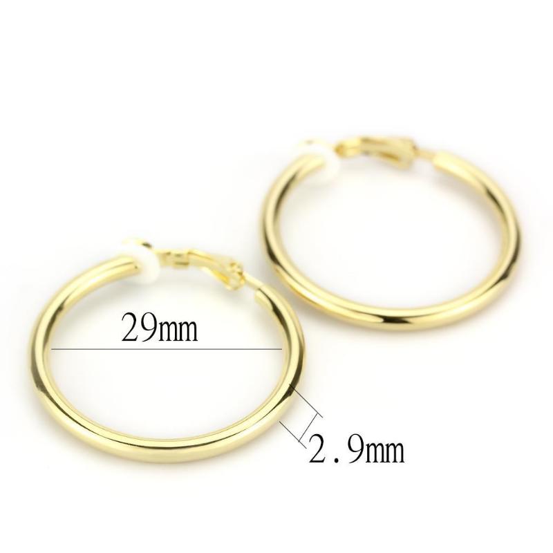 Gold Brass Earrings with No Stone