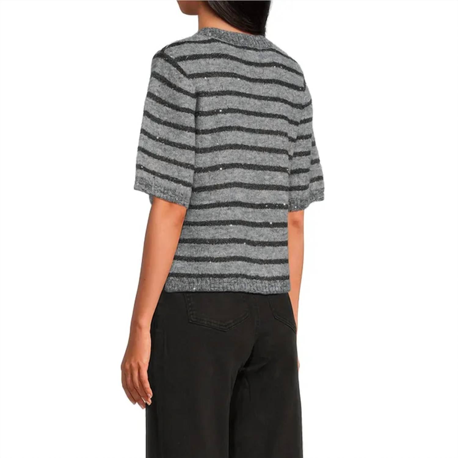 Shine Crew Sweater In Grey