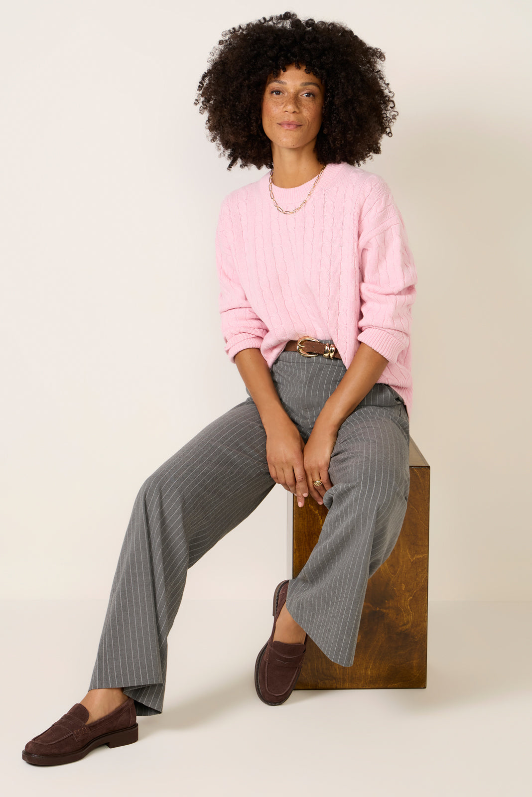 Women's Crew Cable Sweater Top