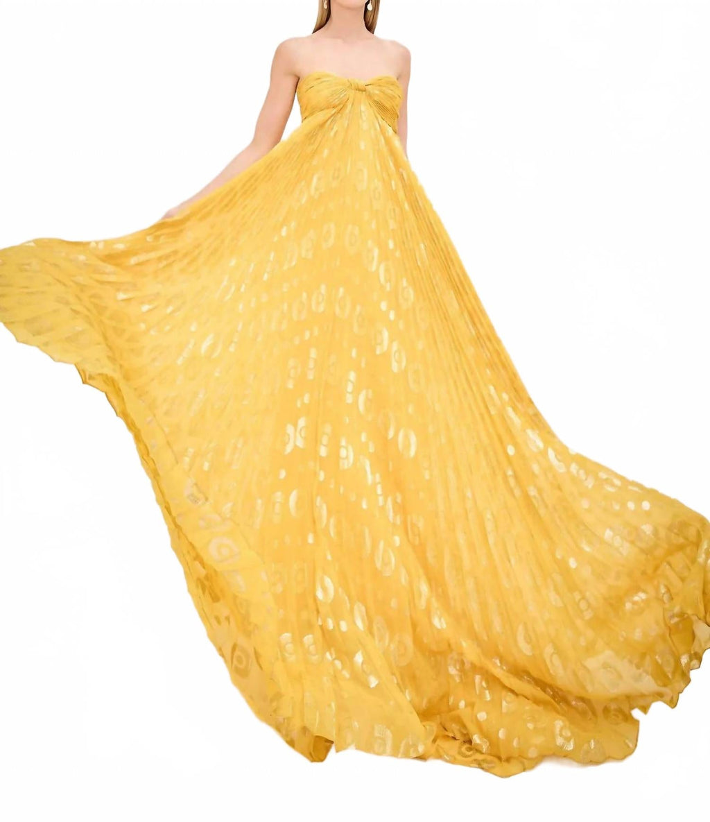 Soleil Strapless Maxi Dress In Marigold