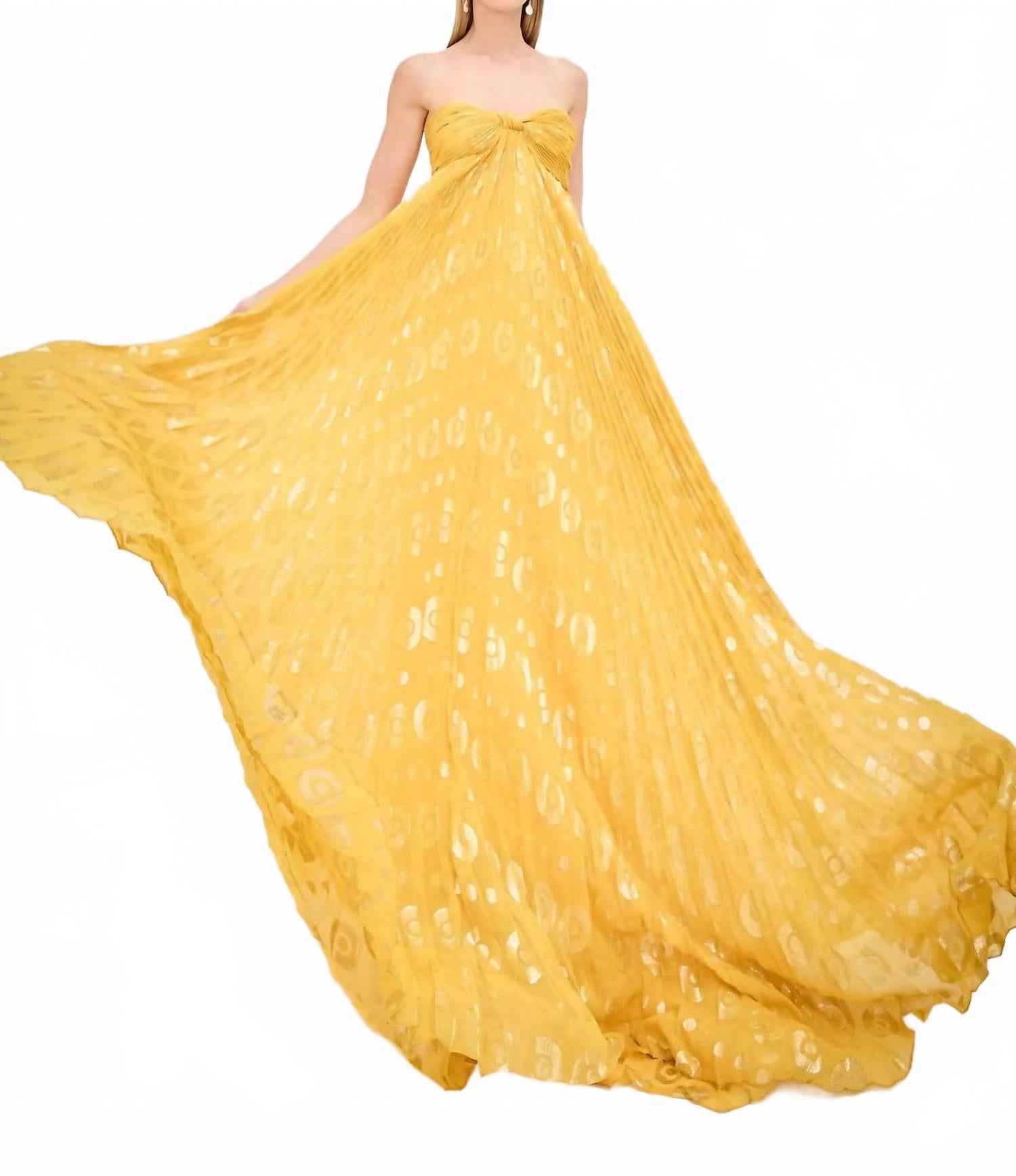 Soleil Strapless Maxi Dress In Marigold